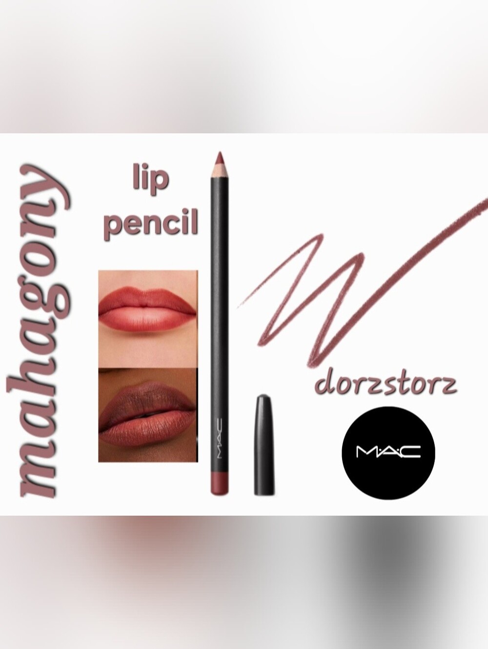 MAC Lip Pencil • MAHOGANY• Deep Brown Liner • Full Size .05 oz • New in box